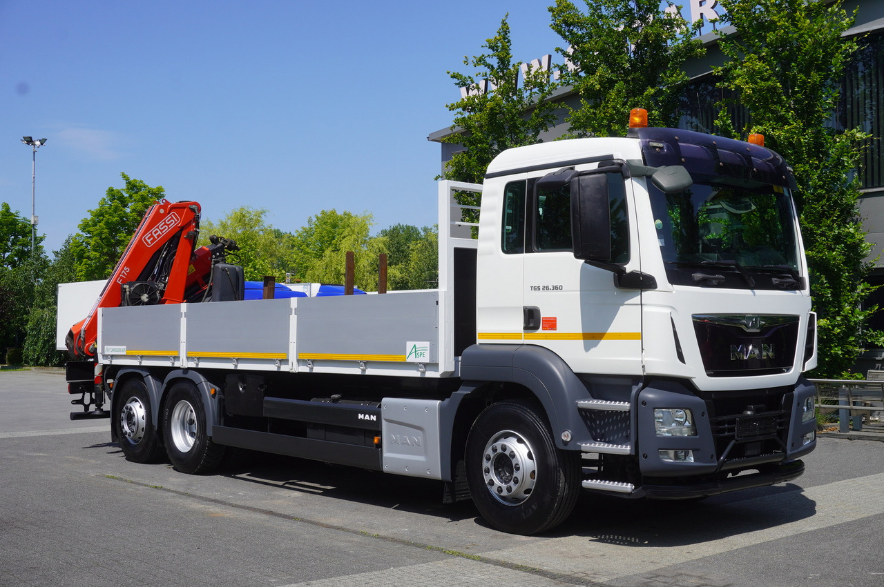 MAN TGS 26.360 Flatbed / Fassi F175 7.7 T / steered 3rd axle - شاحنة كرين: صور 2 MAN TGS 26.360 Flatbed / Fassi F175 7.7 T / steered 3rd axle - شاحنة كرين: صور 2