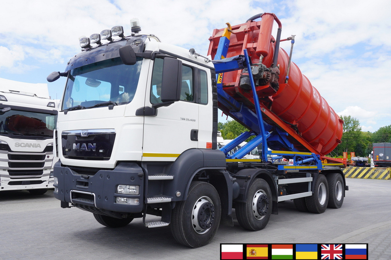 MAN TGS 35.400 8 × 4 E5 / HYVA HOOK LIFT 32.56 SE / Septic barrel 13000 L - صهريج السماد السائل: صور 1 MAN TGS 35.400 8 × 4 E5 / HYVA HOOK LIFT 32.56 SE / Septic barrel 13000 L - صهريج السماد السائل: صور 1