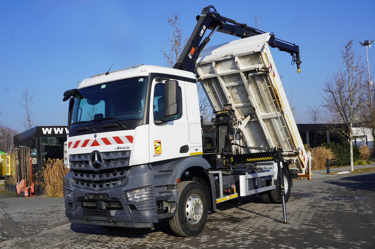 MERCEDES-BENZ Arocs 1833 / 87,000 km!!! / Hds HIAB X-DUO 128 B-2 / three-sided tipper - شاحنات مسطحة, شاحنة كرين: صور 1 MERCEDES-BENZ Arocs 1833 / 87,000 km!!! / Hds HIAB X-DUO 128 B-2 / three-sided tipper - شاحنات مسطحة, شاحنة كرين: صور 1