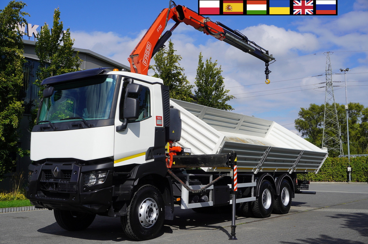 RENAULT K380 6×4 / FASSI F175 crane 7.85 t / 120 thousand km! / 2-sided tipper - قلابات, شاحنة كرين: صور 1 RENAULT K380 6×4 / FASSI F175 crane 7.85 t / 120 thousand km! / 2-sided tipper - قلابات, شاحنة كرين: صور 1