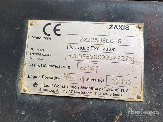 2018 Hitachi ZX225USLC-6 Tracked Excavator - حفارات زحافة: صور 2 2018 Hitachi ZX225USLC-6 Tracked Excavator - حفارات زحافة: صور 2