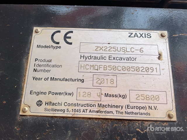 2018 Hitachi ZX225USLC-6 Tracked Excavator - حفارات زحافة: صور 1 2018 Hitachi ZX225USLC-6 Tracked Excavator - حفارات زحافة: صور 1
