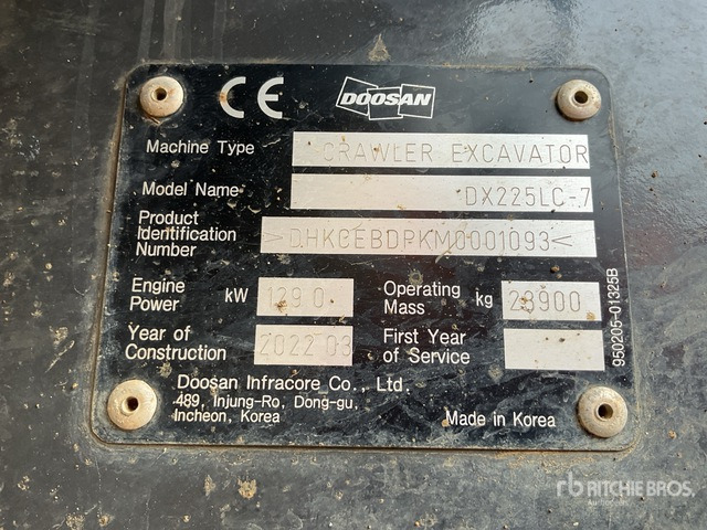 2022 Doosan DX225LC-7 Tracked Excavator - حفارات زحافة: صور 2 2022 Doosan DX225LC-7 Tracked Excavator - حفارات زحافة: صور 2