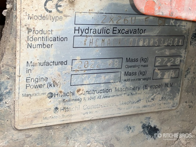 2022 Hitachi ZX26U-6 Mini Excavator: <6.6t - حفارة مصغرة: صور 1 2022 Hitachi ZX26U-6 Mini Excavator: <6.6t - حفارة مصغرة: صور 1
