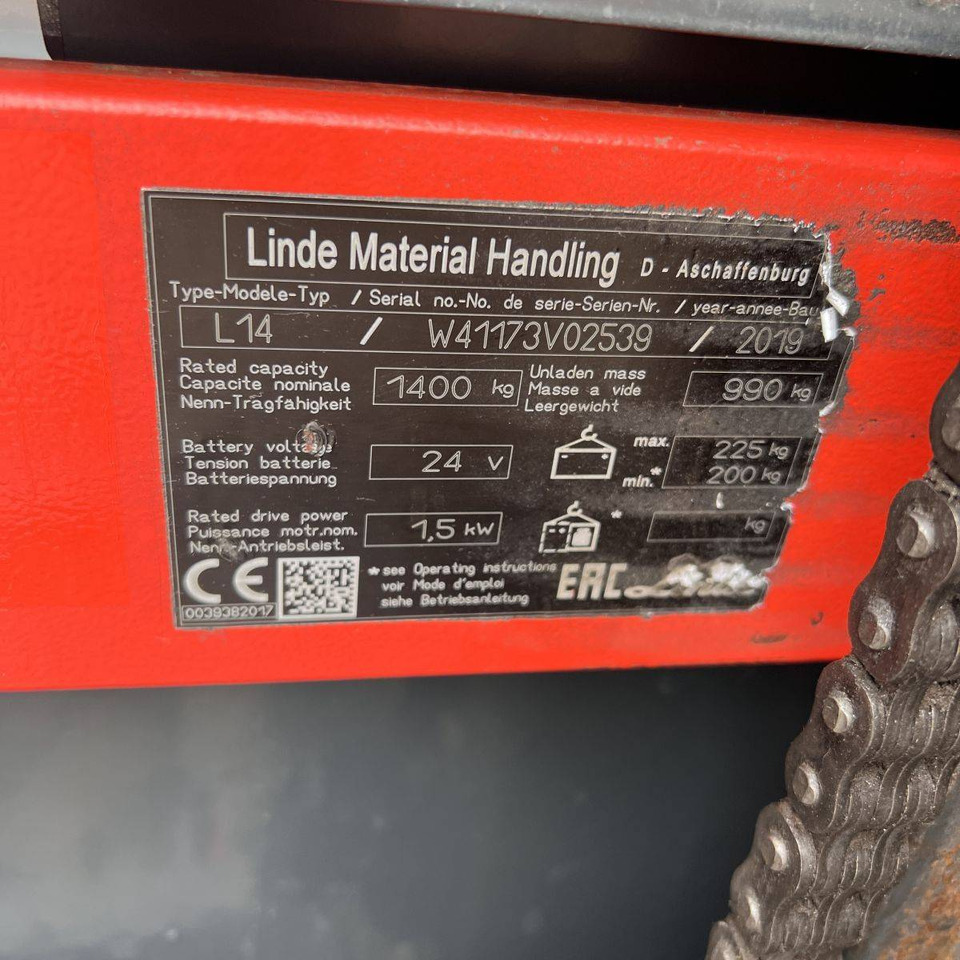 معدات تكديس Linde L14 (1173): صور 16 معدات تكديس Linde L14 (1173): صور 16