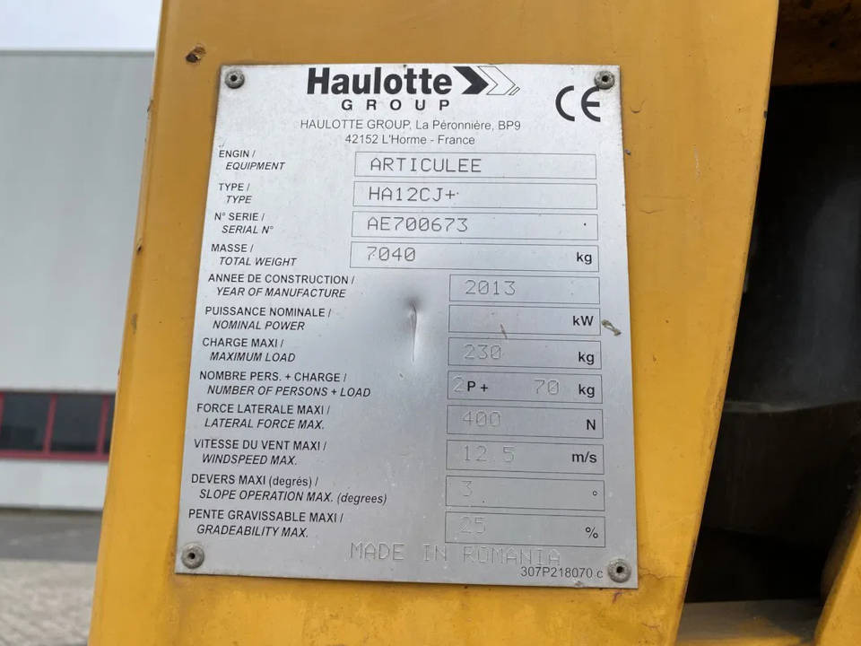 HAULOTTE HA 12 CJ+ - رافعات سلة مفصلية: صور 4 HAULOTTE HA 12 CJ+ - رافعات سلة مفصلية: صور 4