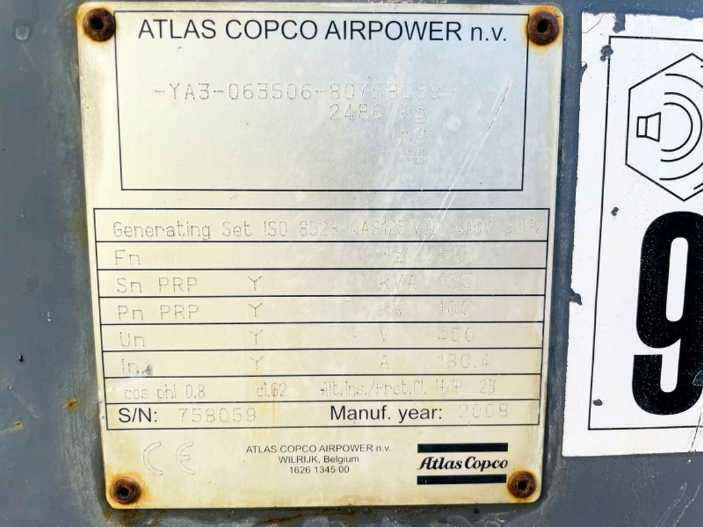 Atlas Copco QAS125 (3945) - مجموعة المولدات: صور 3 Atlas Copco QAS125 (3945) - مجموعة المولدات: صور 3