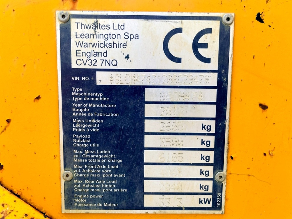 Thwaites Mach 474 (4084) - شاحنة قلابة صغيرة: صور 3 Thwaites Mach 474 (4084) - شاحنة قلابة صغيرة: صور 3