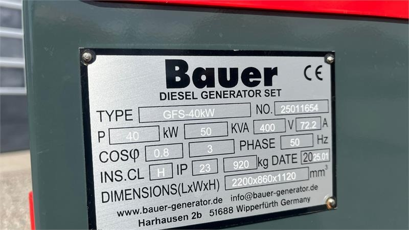 Bauer GFS-40 ATS, 40 kW/50 kVA Fabriksny generator - مجموعة المولدات: صور 4 Bauer GFS-40 ATS, 40 kW/50 kVA Fabriksny generator - مجموعة المولدات: صور 4