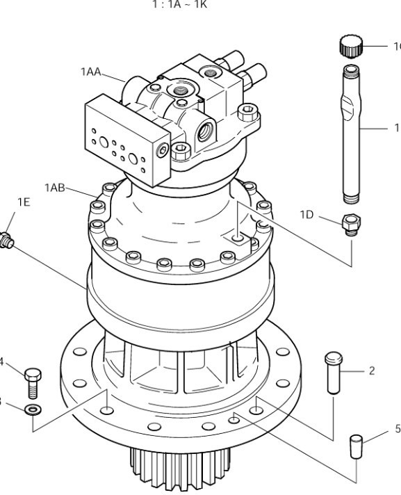 Doosan 401-00325B - 401-00391 - محرك سوينغ - آلات البناء: صور 1 Doosan 401-00325B - 401-00391 - محرك سوينغ - آلات البناء: صور 1