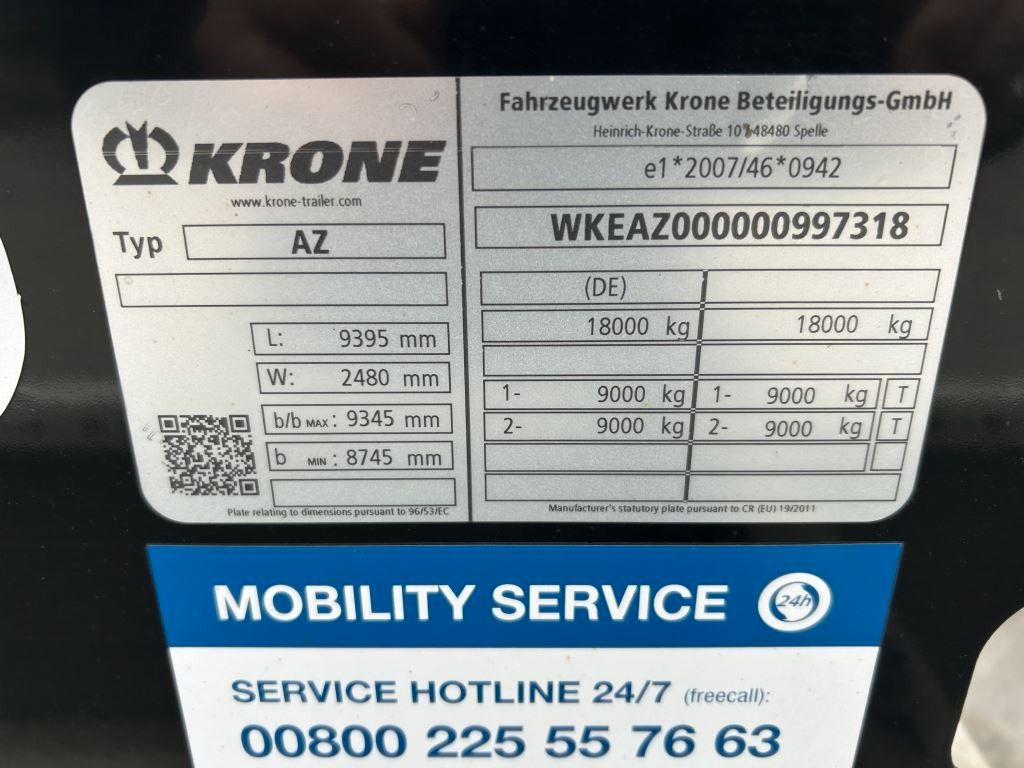 Krone 2 Achswechselfahrgestell, Typ: MAXI AZW 18 eL3B7 - شاحنات الحاويات / جسم علوي قابل للتغيير مقطورة: صور 4 Krone 2 Achswechselfahrgestell, Typ: MAXI AZW 18 eL3B7 - شاحنات الحاويات / جسم علوي قابل للتغيير مقطورة: صور 4