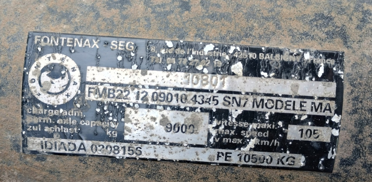 FONTENAX AXLE FONTENAX FMB22 SN7 AXLE, SEMITRAILER, TRAILER - تعليق - مقطورة: صور 3 FONTENAX AXLE FONTENAX FMB22 SN7 AXLE, SEMITRAILER, TRAILER - تعليق - مقطورة: صور 3