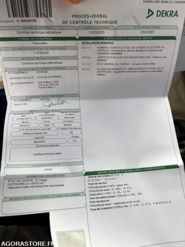 قلابات CAMION BENNE (TRI-BENNE) RENAULT S120 MIDLINER 1991 221000 KM: صور 16