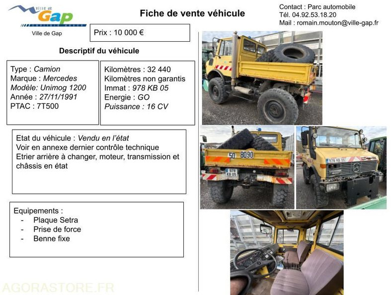 CAMION MERCEDES UNIMOG 1200 - شاحنة: صور 1 CAMION MERCEDES UNIMOG 1200 - شاحنة: صور 1