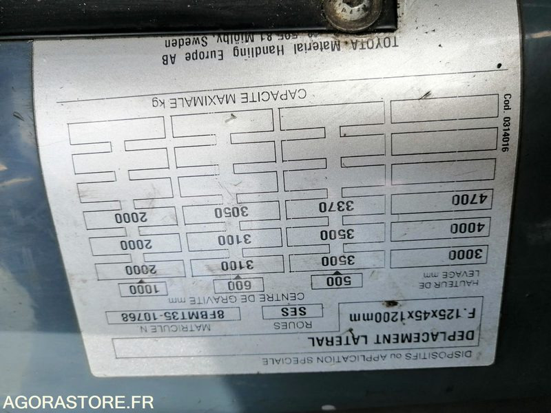 رافعة شوكية كهربائية Chariot Toyota 8FBMT35 - 2015 (5210): صور 6