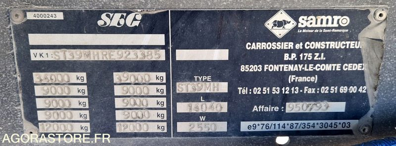 Remorque 3 essieux SAMRO - نصف مقطورة: صور 2 Remorque 3 essieux SAMRO - نصف مقطورة: صور 2