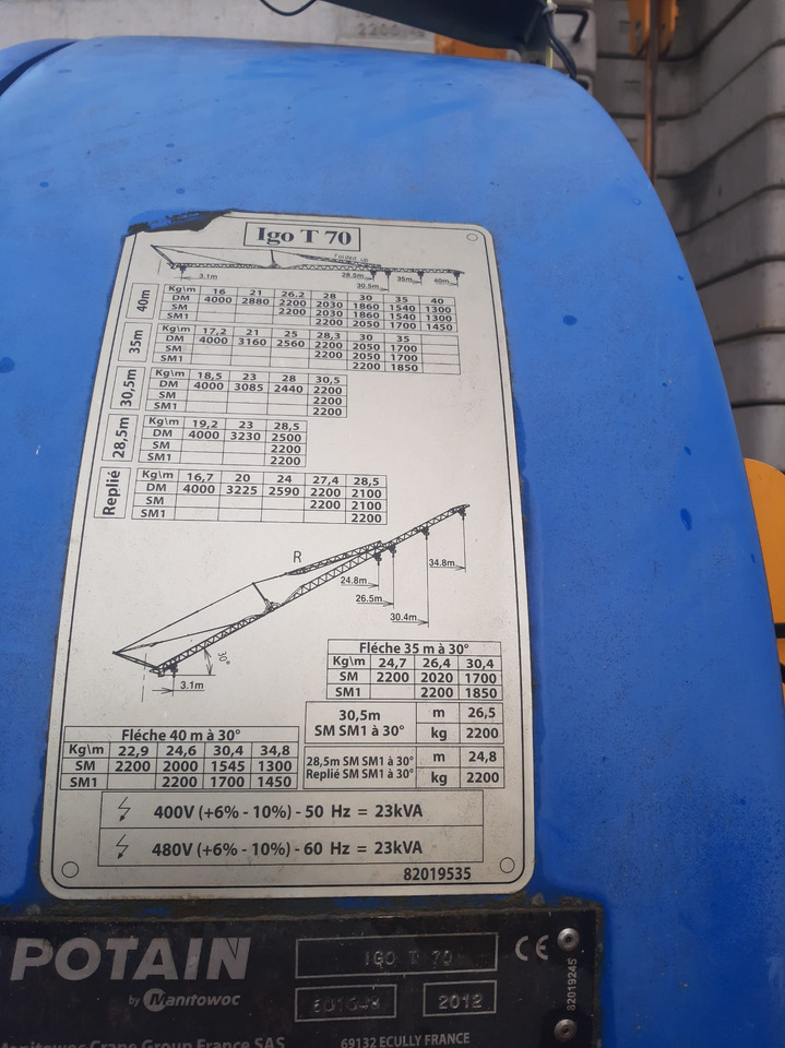 Potain IGO T70A - رافعة ذاتية التركيب: صور 2 Potain IGO T70A - رافعة ذاتية التركيب: صور 2