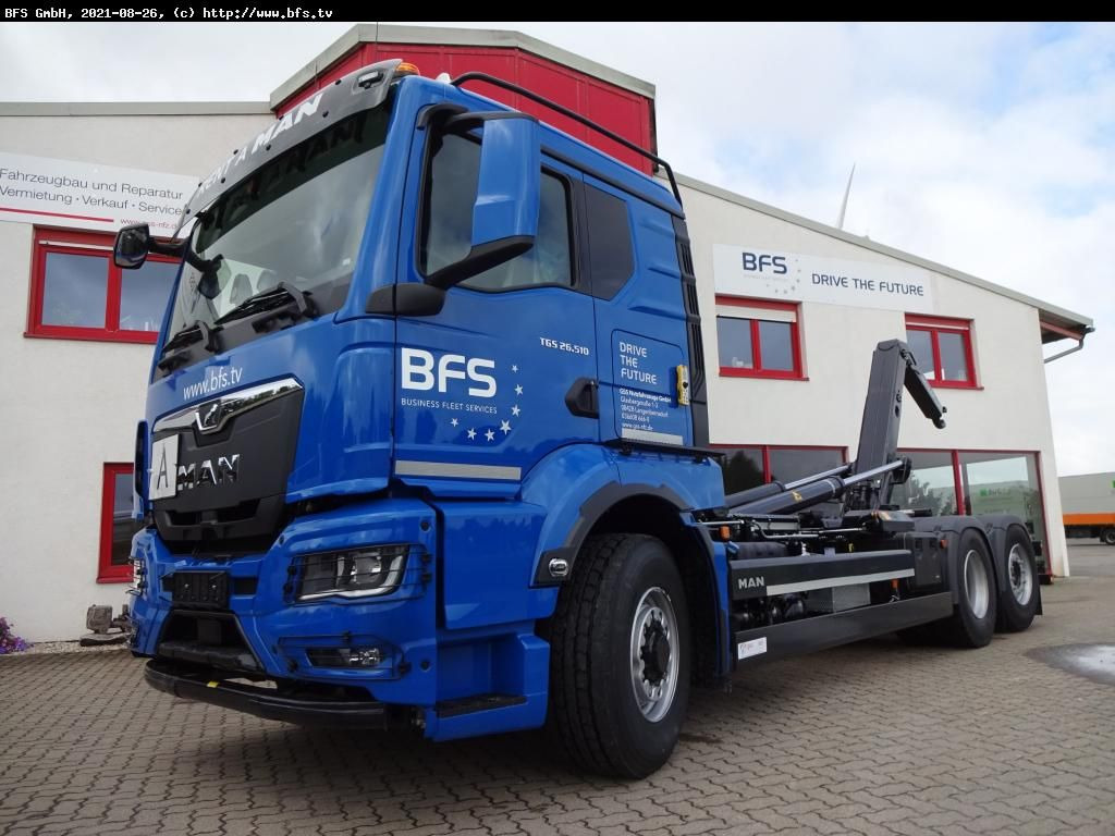 MAN TGS (TG3) 26.510 6x4H-4 BL CH Meiller, Hydrodriv - شاحنة ذات الخطاف: صور 1 MAN TGS (TG3) 26.510 6x4H-4 BL CH Meiller, Hydrodriv - شاحنة ذات الخطاف: صور 1