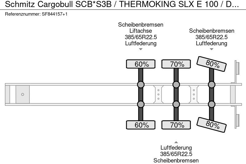 مبردة نصف مقطورة Schmitz Cargobull SCB*S3B / THERMOKING SLX E 100 / DHOLLANDIA 3000kg / LIFTAS / STUURAS: صور 12