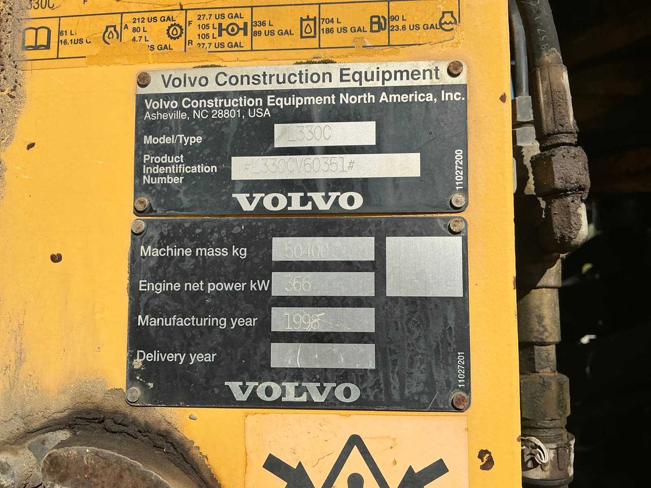 اللودر بعجل 1998 VOLVO L330B WHEEL LOADER: صور 14 اللودر بعجل 1998 VOLVO L330B WHEEL LOADER: صور 14