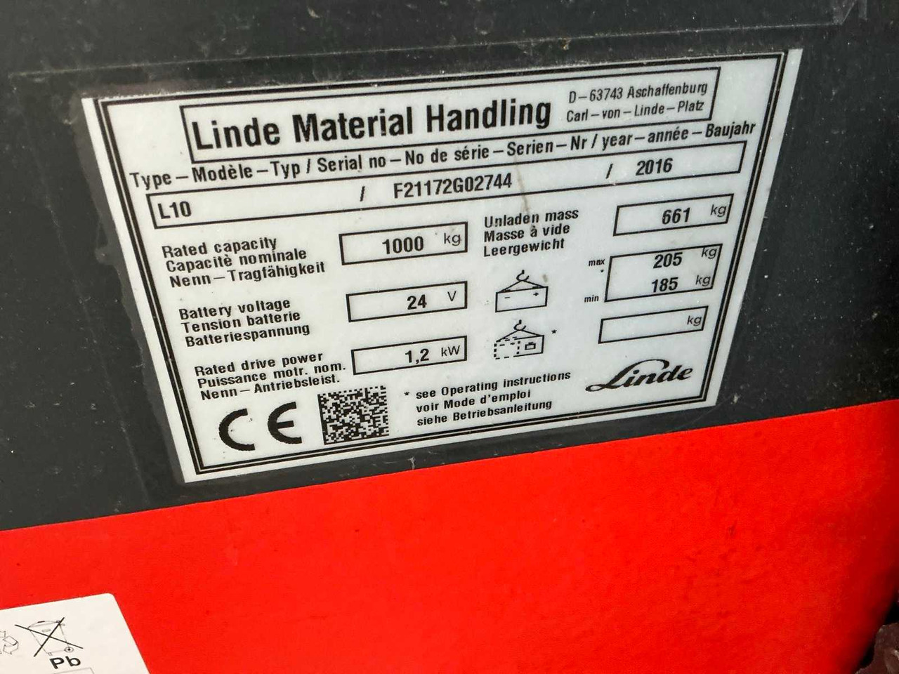 2016 LINDE L10 PEDESTRIAN STACKER - رافعة شوكية: صور 5 2016 LINDE L10 PEDESTRIAN STACKER - رافعة شوكية: صور 5