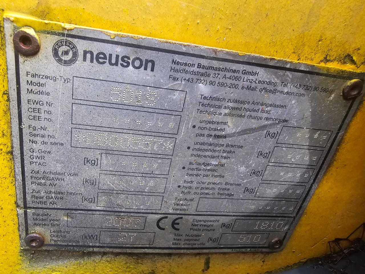 NEUSON - 501 S - TELESCOPIC LOADER - 2007 - اللودر بعجل: صور 4 NEUSON - 501 S - TELESCOPIC LOADER - 2007 - اللودر بعجل: صور 4