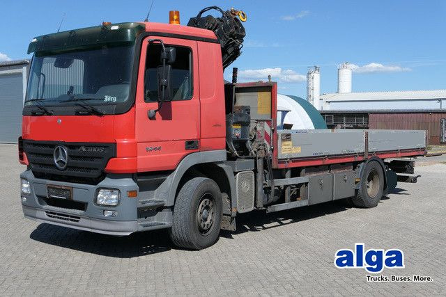 Mercedes-Benz 1844 L Actros 4x2, Hiab 144E-3, Funk, Voll-Luft - شاحنات مسطحة, شاحنة كرين: صور 1 Mercedes-Benz 1844 L Actros 4x2, Hiab 144E-3, Funk, Voll-Luft - شاحنات مسطحة, شاحنة كرين: صور 1
