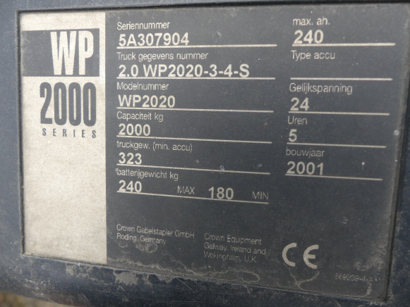 Transpalette électrique (pour pièces) Crown WP série 2000 - Réf : 9760-206 - معدات الرفع منخفض المستوى: صور 3 Transpalette électrique (pour pièces) Crown WP série 2000 - Réf : 9760-206 - معدات الرفع منخفض المستوى: صور 3