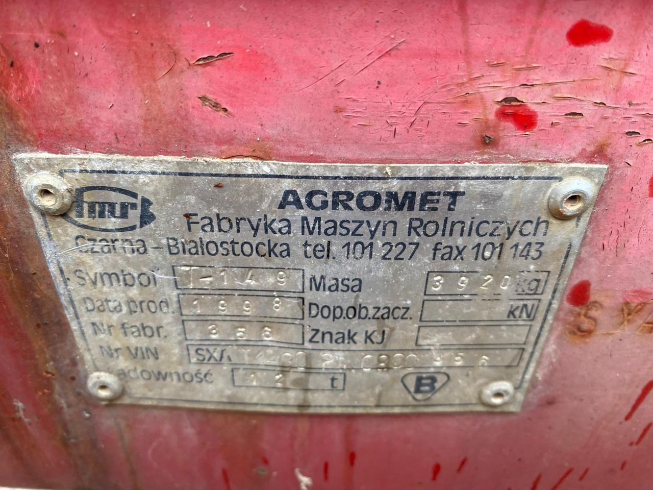 قلابة مقطورة Agromet T-149: صور 11