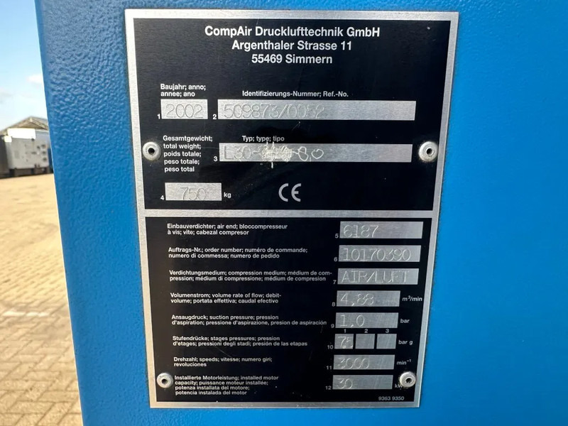 Compair L30 Elektrische Schroefcompressor 30 kW 4.88 m3 / min 7.5 Bar - ضاغط الهواء: صور 3 Compair L30 Elektrische Schroefcompressor 30 kW 4.88 m3 / min 7.5 Bar - ضاغط الهواء: صور 3