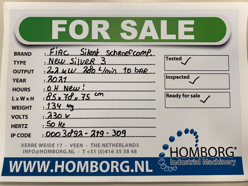Fiac New Silver 3 Silent 2.2 kW 3 PK 280 L / min 10 Bar Elektrische Schroefcompressor - ضاغط الهواء: صور 2 Fiac New Silver 3 Silent 2.2 kW 3 PK 280 L / min 10 Bar Elektrische Schroefcompressor - ضاغط الهواء: صور 2