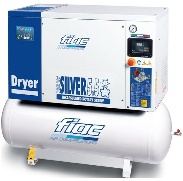 Fiac New Silver D 5.5 / 200 Silent 4 kW 450 L / min 10 Bar Elektrische Schroefcompressor met ketel en droger - ضاغط الهواء: صور 1 Fiac New Silver D 5.5 / 200 Silent 4 kW 450 L / min 10 Bar Elektrische Schroefcompressor met ketel en droger - ضاغط الهواء: صور 1