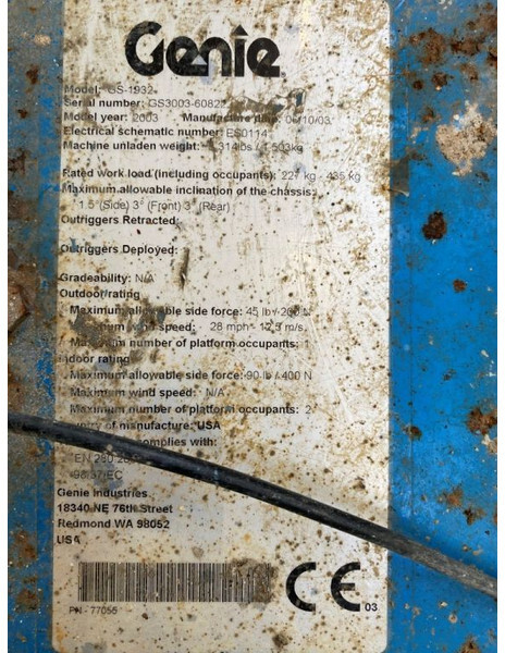 Genie GS 1932 Elektrische Schaarhoogwerker 7.8 meter werkhoogte 538 uur ! - رافعات مقصية: صور 3 Genie GS 1932 Elektrische Schaarhoogwerker 7.8 meter werkhoogte 538 uur ! - رافعات مقصية: صور 3