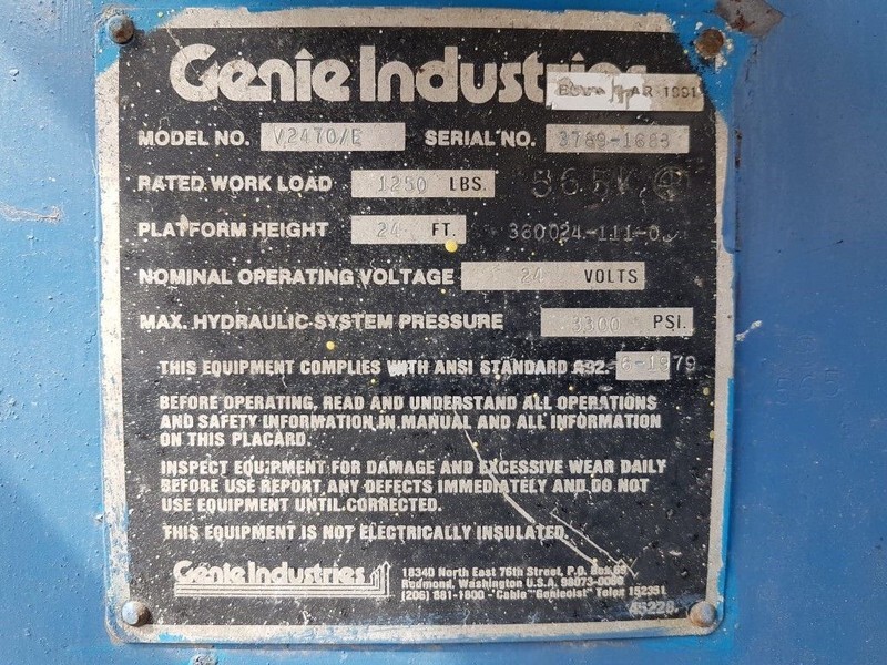 Genie V2470 / E Elektra 4x2 Schaarhoogwerker 10 meter werkhoogte - رافعات مقصية: صور 5 Genie V2470 / E Elektra 4x2 Schaarhoogwerker 10 meter werkhoogte - رافعات مقصية: صور 5