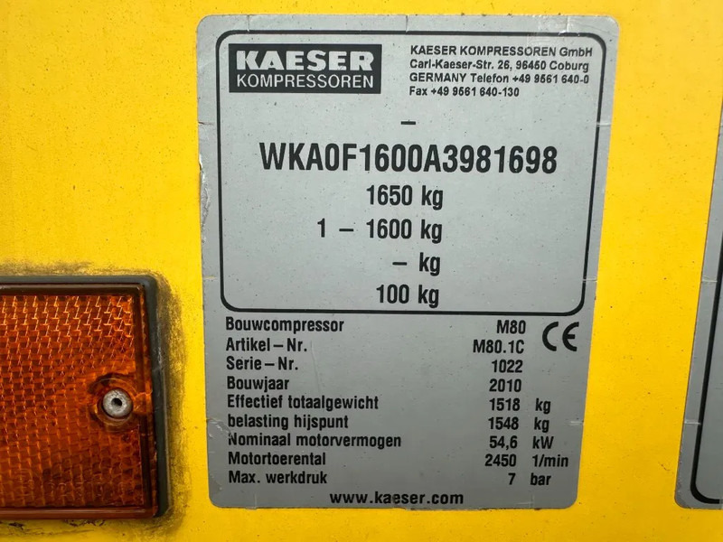 Kaeser M80 Kubota 8.1 m3 / min 7 Bar 55 kW Mobiele Silent Diesel Compressor - ضاغط الهواء: صور 4 Kaeser M80 Kubota 8.1 m3 / min 7 Bar 55 kW Mobiele Silent Diesel Compressor - ضاغط الهواء: صور 4