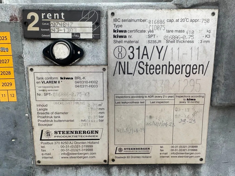 Kiwa IBC Steenbergen 750 liter Dieseltank met Handpomp Milieutank Gegalvaniseerd - خزان تخزين: صور 3 Kiwa IBC Steenbergen 750 liter Dieseltank met Handpomp Milieutank Gegalvaniseerd - خزان تخزين: صور 3