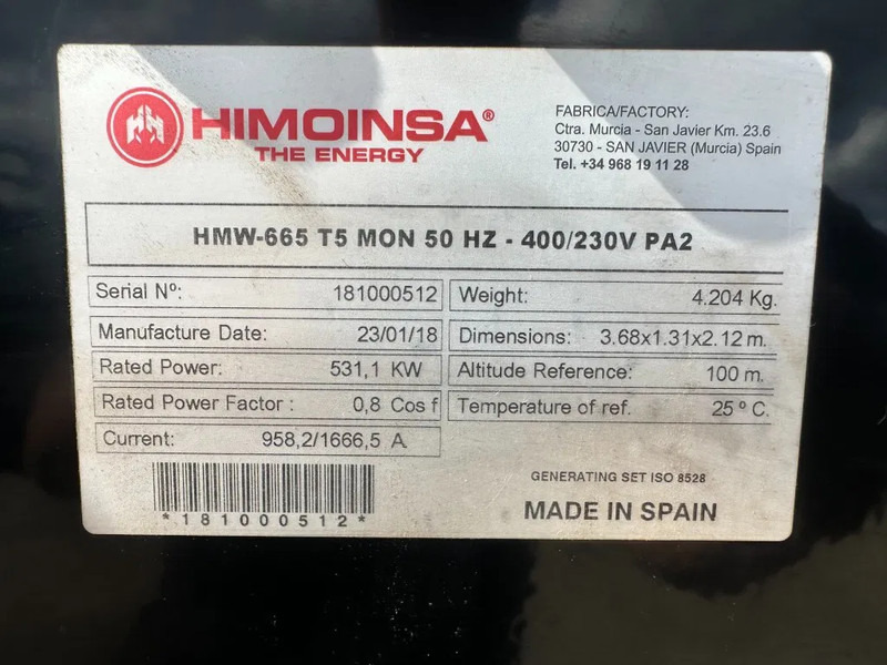 MTU 12V1600 G20F Himoinsa 700 kVA generatorset New ! Overstock ! - مجموعة المولدات: صور 3 MTU 12V1600 G20F Himoinsa 700 kVA generatorset New ! Overstock ! - مجموعة المولدات: صور 3