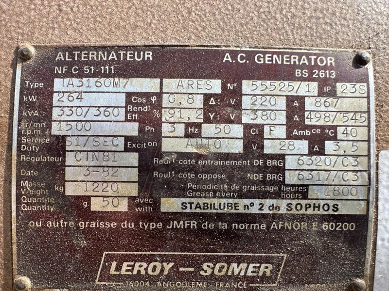 مجموعة المولدات Renault Leroy Somer 360 kVA noodstroom generatorset 337 hours !: صور 8