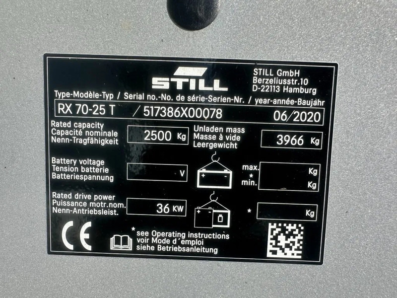 Still RX70-25 T 2.5 ton Duplex Sideshift LPG Heftruck 2020 - رافعة شوكية تعمل بالغاز: صور 3 Still RX70-25 T 2.5 ton Duplex Sideshift LPG Heftruck 2020 - رافعة شوكية تعمل بالغاز: صور 3