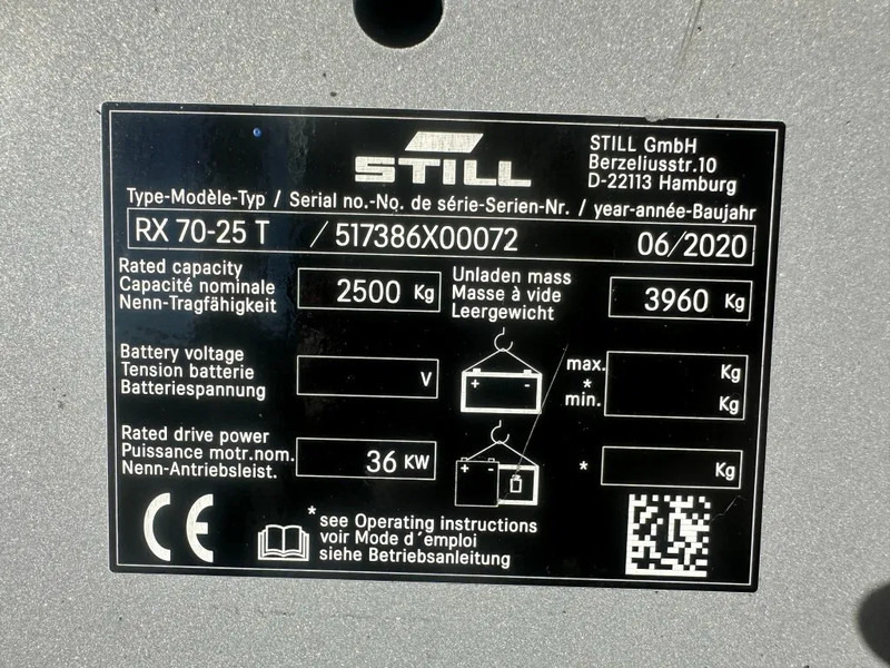Still RX70-25 T 2.5 ton Duplex Sideshift LPG Heftruck 2020 - رافعة شوكية تعمل بالغاز: صور 3 Still RX70-25 T 2.5 ton Duplex Sideshift LPG Heftruck 2020 - رافعة شوكية تعمل بالغاز: صور 3