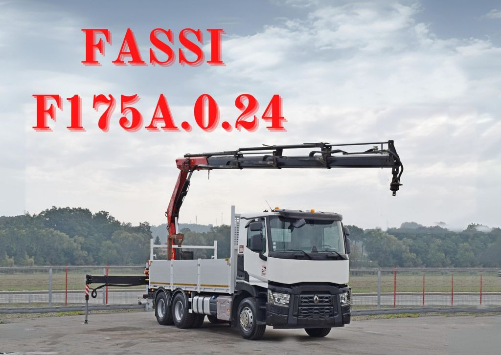 Renault C 380*PRITSCHE 5,45m*FASSI F175A.0.22+ FUNK/6x4 - شاحنة كرين, شاحنات مسطحة: صور 1 Renault C 380*PRITSCHE 5,45m*FASSI F175A.0.22+ FUNK/6x4 - شاحنة كرين, شاحنات مسطحة: صور 1