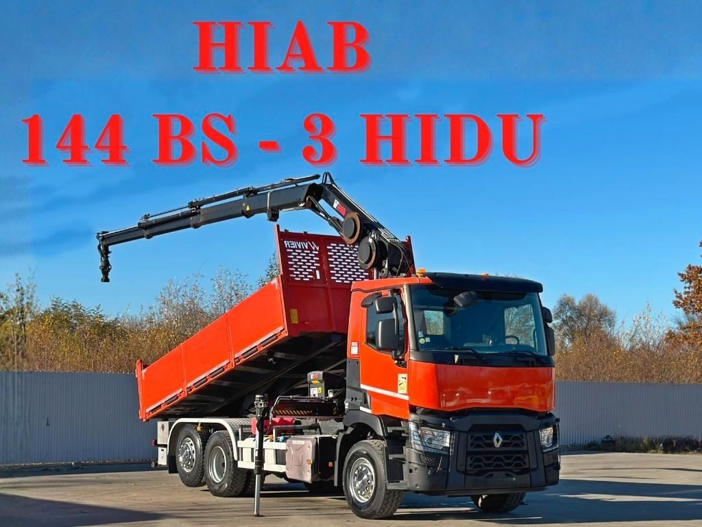 Renault C430 * HIAB 144 BS - 3 HIDUO+ FUNK/ 6x2 - قلابات, شاحنة كرين: صور 1 Renault C430 * HIAB 144 BS - 3 HIDUO+ FUNK/ 6x2 - قلابات, شاحنة كرين: صور 1