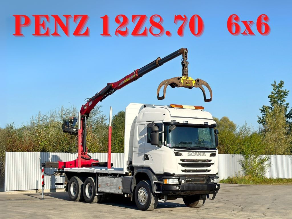 Scania G490* HOLZTRANSPORTER * PENZ 12Z8.70* 6x6 - شاحنة قطع الأشجار, شاحنة كرين: صور 1 Scania G490* HOLZTRANSPORTER * PENZ 12Z8.70* 6x6 - شاحنة قطع الأشجار, شاحنة كرين: صور 1