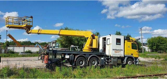 Mercedes-Benz 3344 SRT SCHÖRLING Road Rail Railway Zweiweg - مصاعد الازدهار محمولة على شاحنة: صور 1 Mercedes-Benz 3344 SRT SCHÖRLING Road Rail Railway Zweiweg - مصاعد الازدهار محمولة على شاحنة: صور 1