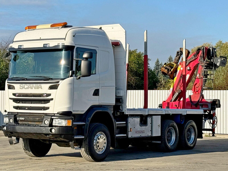 Scania G490 - شاحنة قطع الأشجار, شاحنة كرين: صور 4 Scania G490 - شاحنة قطع الأشجار, شاحنة كرين: صور 4
