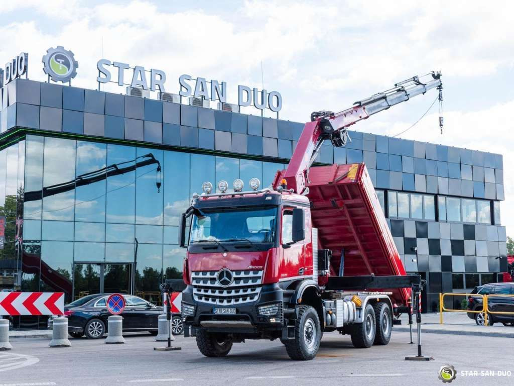 Mercedes-Benz AROCS 3345 6x6 HMF 3220 Winch Crane Tipper - قلابات: صور 1 Mercedes-Benz AROCS 3345 6x6 HMF 3220 Winch Crane Tipper - قلابات: صور 1