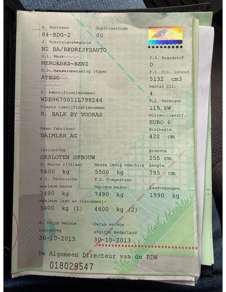 بصندوق مغلق شاحنة Mercedes-Benz Atego 816 EURO VI: صور 7