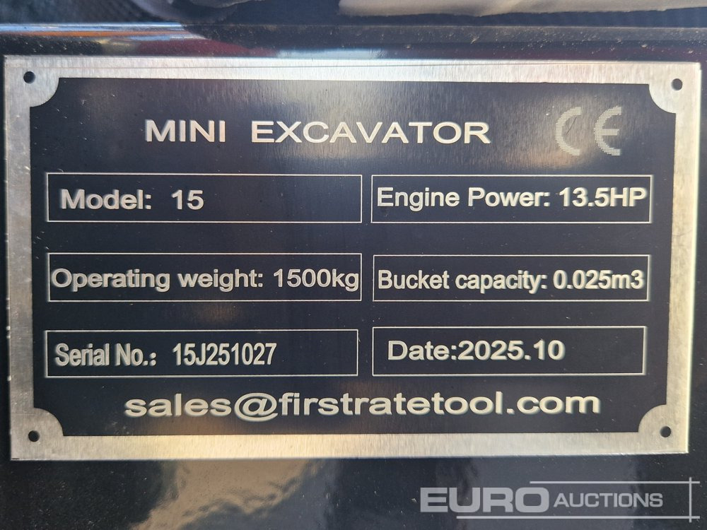 Unused 2025 Miva VA15 - حفارة مصغرة: صور 1 Unused 2025 Miva VA15 - حفارة مصغرة: صور 1