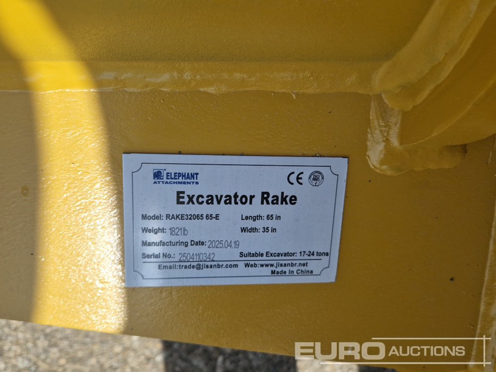جديد بكت حفار - حفارة Unused 2025 Elephant  RAKE32065 65-E: صور 7