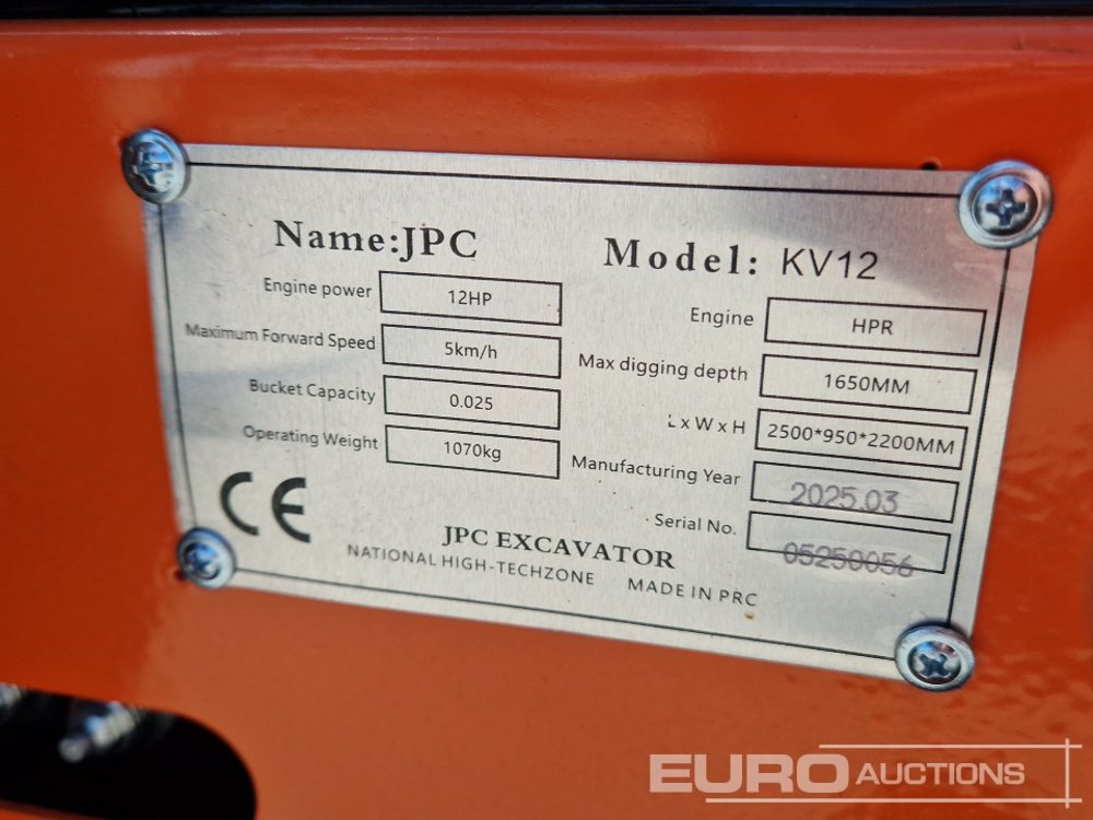 حفارة مصغرة Unused 2025 JPC KV 12: صور 40